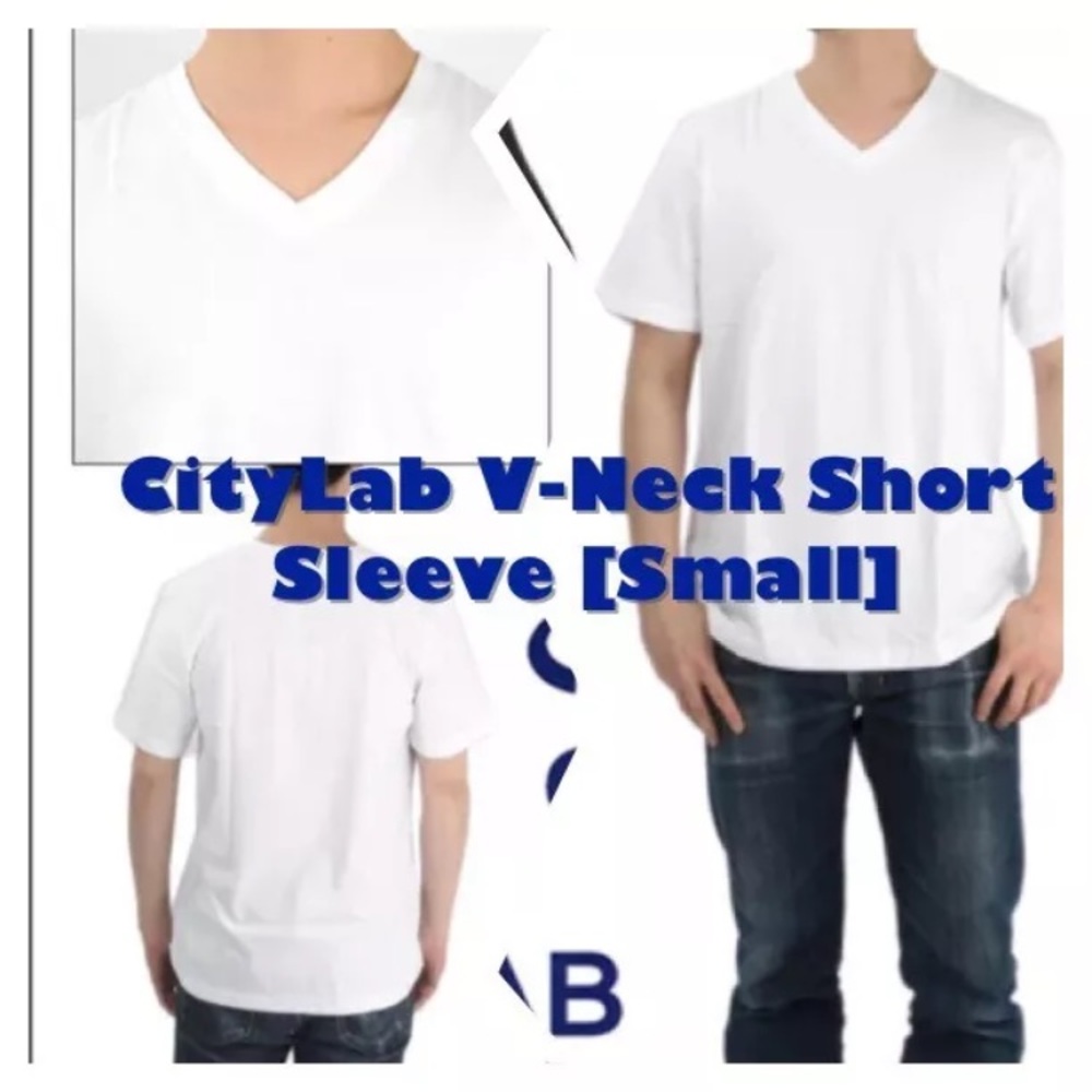 CityLab V-Neck T-Shirt Short Sleeve {Small} New